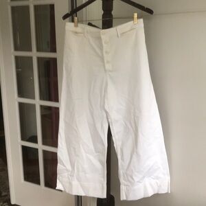 Sz 10 Anthropologie white wide leg pants sailor